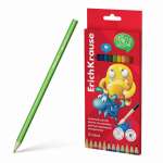 Карандаши акв. 12 цв ERICH KRAUSE "Jolly Friends" шестигранные с кисточкой   /61795               *359257