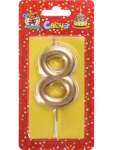 Свеча МИЛЕНД "Золотая цифра 8"   /С-1806              *367410