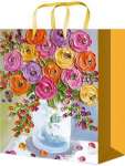 Пакет подарочный бумаж. 22*31*10см OPTIMA "Весенняя композиция"   /ПКП-0545            *367391