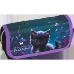 Пенал матерч. deVENTE 1отд. средний 20,5*9,5*7 "Beautiful Cat" карман,створка на липучке,цв.печать   /7020500             *368032