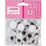 Глаза декоративные  deVENTE с ресницами 20мм, 20шт/уп самокл.   /8001135             *368128