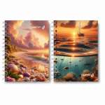 Зап. книжка А6  80л  SVETOCH спир.карт.обл. "Морской закат"   /01188               *368709