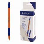 Ручка шар. ALINGAR оранж. корп., рез.держ., игольч. стержень на масл. основе, 0,7мм, синяя   /AL6099              *366386