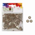 Пайетки  КОКОС 6мм., 10г., плоские, шампань с блестками   /183669/1003         *332168