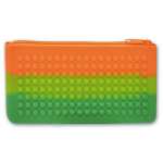 Пенал-космет. силикон ФЕНИКС "Оранжево-зеленая радуга" 20*10см, трехцветный   /46172               *161025