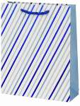 Пакет подарочный МИЛЕНД Dream cards  с мат.лам.  серебристым тиснением 18*24*8см Синие линии   /ППК-2566            *369411