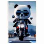 Блокнот  А6  на скобе 40л ФЕНИКС "Мишка на мотоцикле" кл.   /69590               *368944