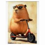 Блокнот  А6  на скобе 40л ФЕНИКС "Капибара на самокате" кл.   /71602               *369314