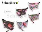Пенал-космет. матерч. Schreiber "Цветы" 20*13см асс.   /S 8669              *155983
