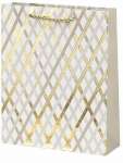 Пакет подарочный МИЛЕНД Dream cards  с мат.лам.  золотистым тиснением 18*24*8см Золотистые линии   /ППК-2568            *369410