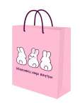 Пакет подарочный МИЛЕНД с глянцевой ламинацией 11,5х14,5х6 см Зайчики, 128 г   /ППК-2734            *371066