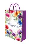 Пакет подарочный МИЛЕНД с глянцевой ламинацией 14х20х6,5 см Цветы, 128 г   /ППК-2740            *371075