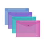 Папка-конверт на кн. А5+  ERICH KRAUSE Glossy Vivid 0,18 мм полупрозр. асс   /47121               *180399