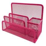 Подставка для канц. принадл. KWELT метал. сетчат. т.розовая   / К-19357            *356669